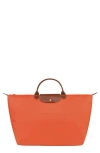 Longchamp 'le Pliage' Overnighter In Orange