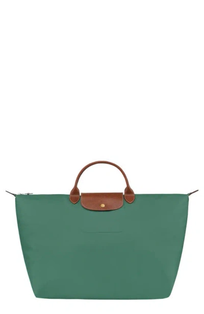 Longchamp 'le Pliage' Overnighter In Green