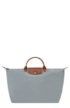 Longchamp Small Le Pliage Original Travel Bag In Steel
