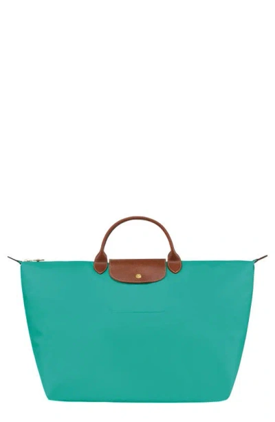 Longchamp 'le Pliage' Overnighter In Green