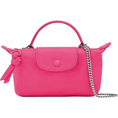 Longchamp Le Pliage Pink Leather Cosmetics Case