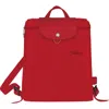 Longchamp Le Pliage Recycled Canvas Backpack In Tomato