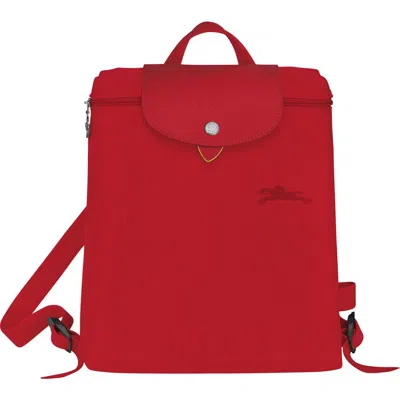Longchamp Le Pliage Recycled Canvas Backpack In Tomato