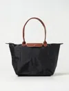 Longchamp Le Pliage Recycled Nylon And Leather Bag In Black