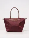 Longchamp Le Pliage Recycled Nylon And Leather Bag In Burgundy