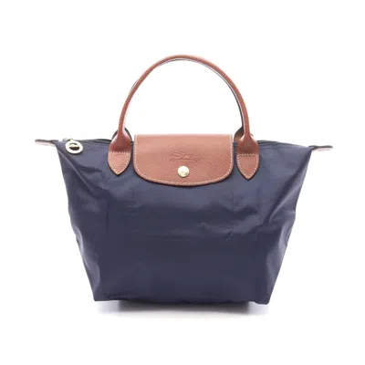 Longchamp Le Pliage S Canvas Leather Tote Bag In Blue
