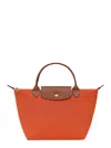 Longchamp Le Pliage S Red Handbag With Engraved Logo In Recycled Canvas Woman In Red