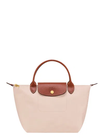 Longchamp Le Pliage S White Handbag With Engraved Logo In Recycled Canvas Woman In Beige