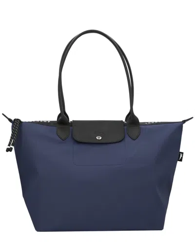 Longchamp Le Pliage Energy Large Canvas Long Handle Tote In Blue