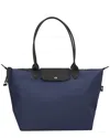 Longchamp Le Pliage Shopper Large Canvas Tote In Blue