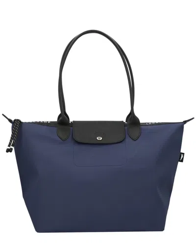 Longchamp Le Pliage Energy Large Canvas Long Handle Tote In Blue