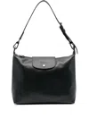 Longchamp Le Pilage Xtra Black Medium Shoulder Strap With Removable Shoulder Strap And Embossed Lgoo On The Fr In Black