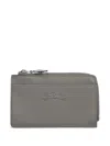 Longchamp Le Pliage Textured Leather Cardholder In Gray
