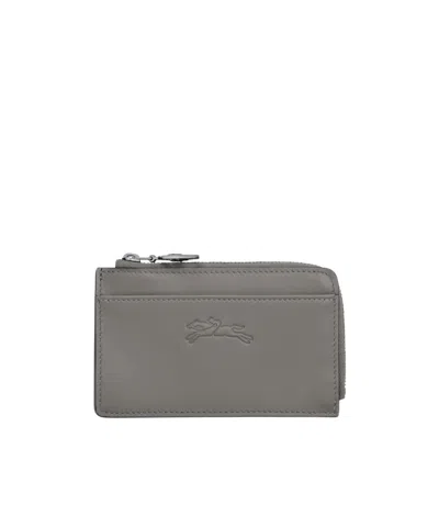 Longchamp Le Pliage Textured Leather Cardholder In Purple