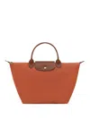 Longchamp Le Pliage S Red Handbag With Engraved Logo In Recycled Canvas Woman
