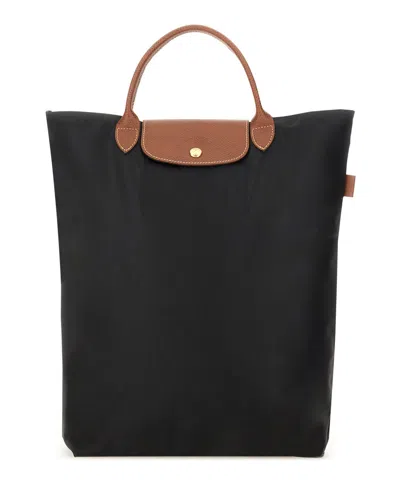 Longchamp Medium Cabas Replay Recycled Canvas Tote In Black
