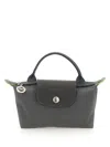 Longchamp Le Pliage Green Graphite Coloured Clutch Bag In Gray