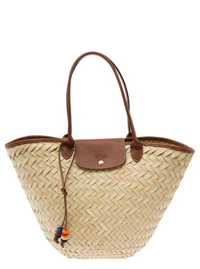Longchamp Le Pliage Tressee In Brown