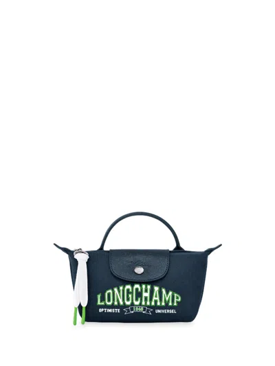 Longchamp `le Pliage Université` Clutch Bag In Blue