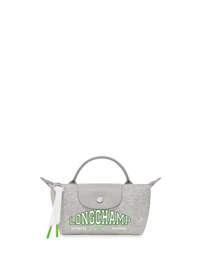 Longchamp `le Pliage Université` Clutch Bag In Gray