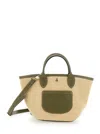 Longchamp 'le Pliage Xs' Green Handbag With Logo Embossed On The Front