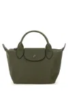 Longchamp Le Pilage Xtra Green Handbag With Adjustable And Removable Shoulder Strap And Embossed Logo On The F In Green
