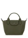 Longchamp Le Pilage Xtra Green Handbag With Adjustable And Removable Shoulder Strap And Embossed Logo On The F In Green