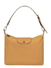 Longchamp M Le Pliage Xtra Yellow Shoulder Bag With Engraved Logo In Leather Woman In Yellow