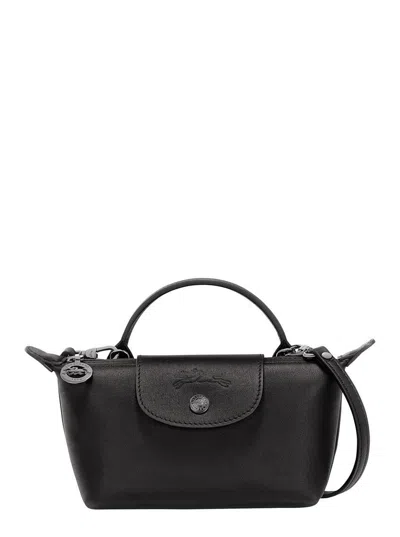 Longchamp 'le Pliage Xtra' Black Handbag With Embossed Logo