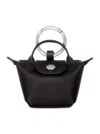 Longchamp 'le Pliage Xtra' Black Keyring With Logo Lettering