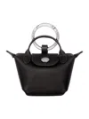 Longchamp 'le Pliage Xtra' Black Keyring With Logo Lettering In Black