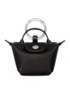 Longchamp 'le Pliage Xtra' Black Keyring With Logo Lettering In Black