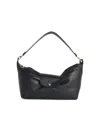 Longchamp 'le Pliage Xtra Bow' Black Leather Shoulder Bag In Black