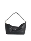 Longchamp Le Pliage Xtra Bow Black Leather Shoulder Bag In Black