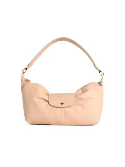 Longchamp 'le Pliage Xtra Bow' Leather 'crème' Shoulder Bag In Pink