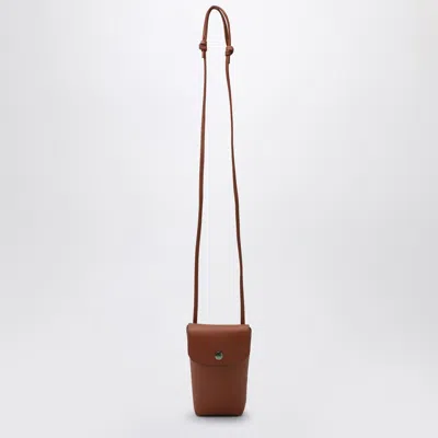 Longchamp Le Pliage Xtra Brown Mobile Phone Holder With Shoulder Strap