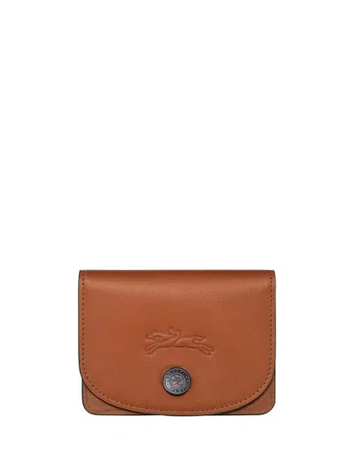 Longchamp Le Pliage Xtra Leather Card Holder In Cognac
