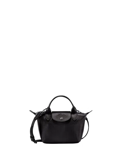 Longchamp Le Pliage Xtra Leather Handbag In Black