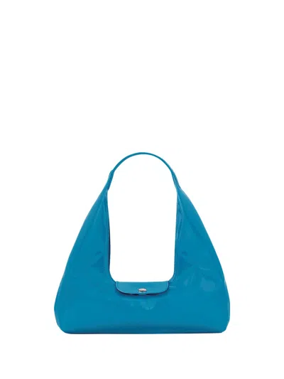 Longchamp `le Pliage Xtra Glossy` Large Shoulder Bag In Blue