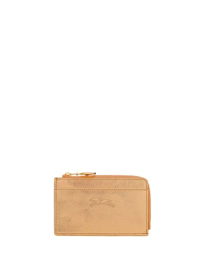 Longchamp `le Pliage Xtra Gold` Card Holder In Brown