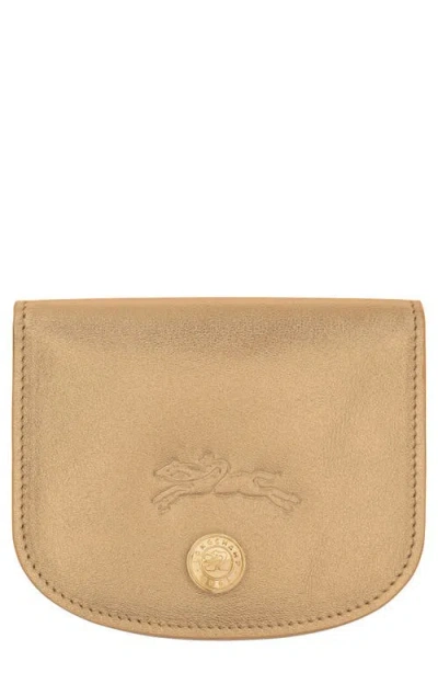 Longchamp Le Pliage Xtra Gold Leather Flap Card Case