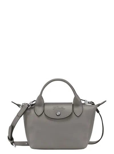 Longchamp Le Pliage Xtra Xs Leather Handbag In Gray