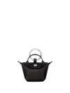 Longchamp 'le Pliage Xtra' Black Keyring With Logo Lettering