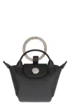 Longchamp Le Pliage Xtra Key Ring In Black