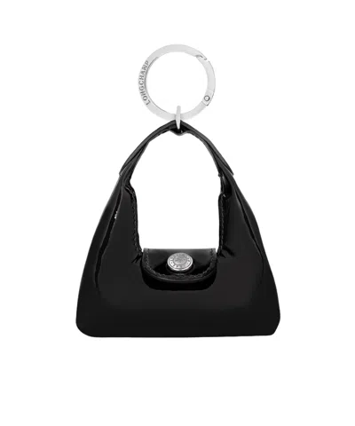 Longchamp Le Pliage Xtra Key Ring In Black