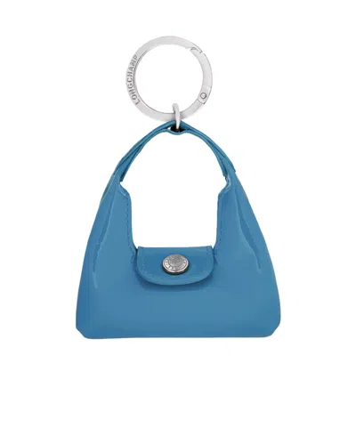 Longchamp Le Pliage Xtra Key Ring In Blue
