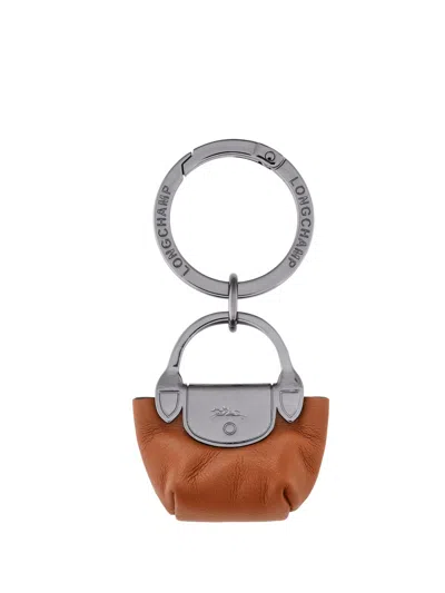 Longchamp `le Pliage Xtra` Key Ring In Brown