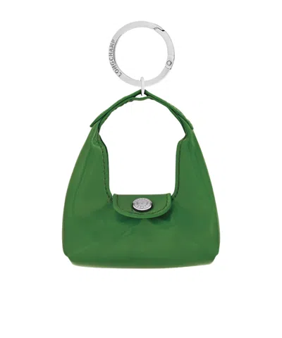 Longchamp Le Pliage Xtra Key Ring In Green