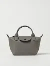 Longchamp Le Pliage Xtra Leather Bag With Shoulder Strap In Grey