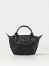 Longchamp Le Pliage Xtra Leather Bag With Shoulder Strap In Black